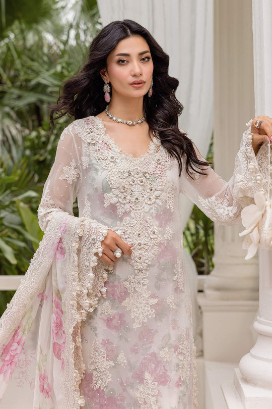 Maria.B 3 Piece Custom Stitched Suit - Off-White - LB30923