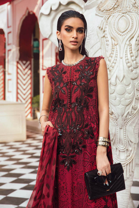 Maria.B 3 Piece Custom Stitched Suit - Red - LB31017