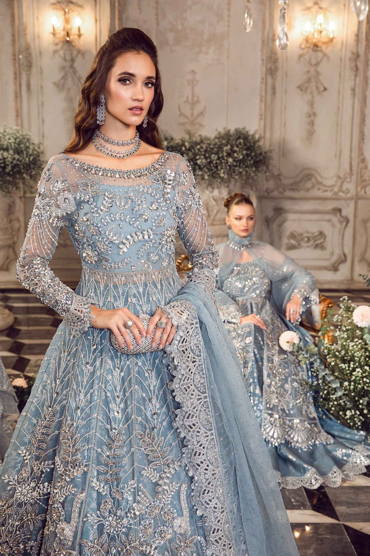 Maria.B 3 Piece Custom Stitched Suit - Blue - LB285165