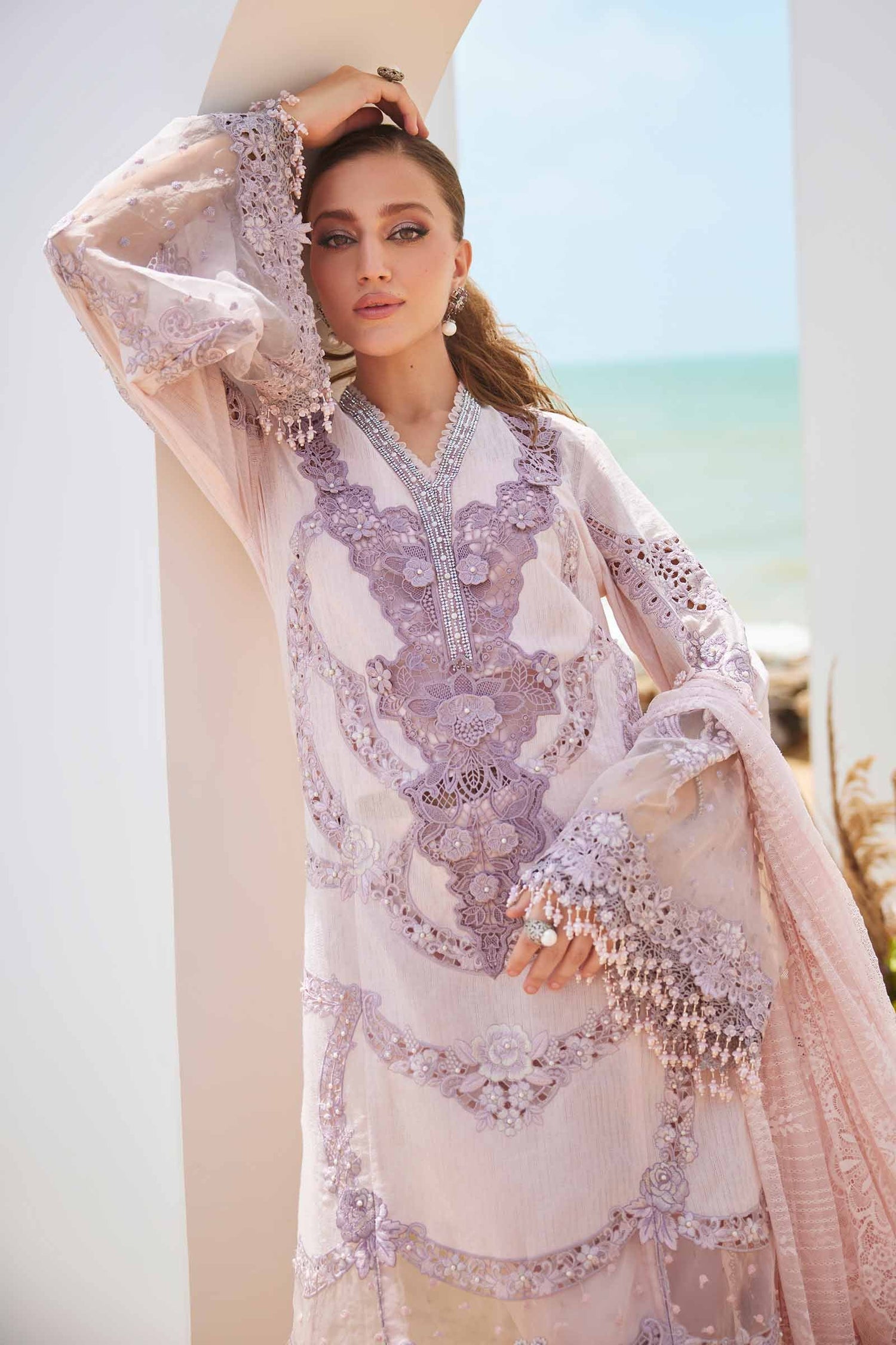 Maria.B 3 Piece Custom Stitched Suit - Pink - LB30297