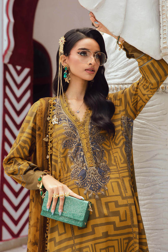 Maria.B 3 Piece Custom Stitched Suit - Yellow - LB31006