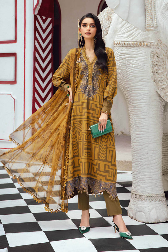 Maria.B 3 Piece Custom Stitched Suit - Yellow - LB31006