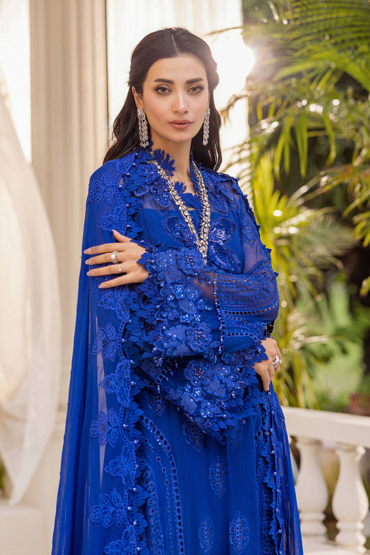 Maria.B 3 Piece Custom Stitched Suit - Blue - LB30925