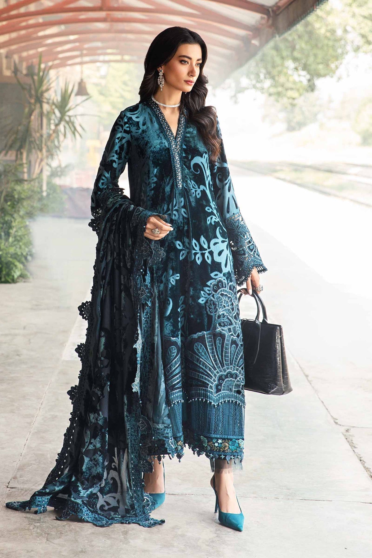 Maria.B 3 Piece Custom Stitched Suit - Blue - LB288238