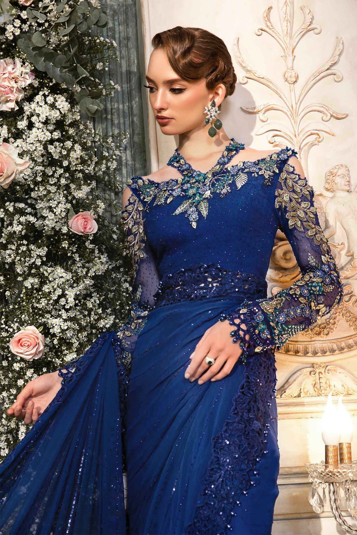 Maria.B 3 Piece Custom Stitched Suit - Blue - LB285162