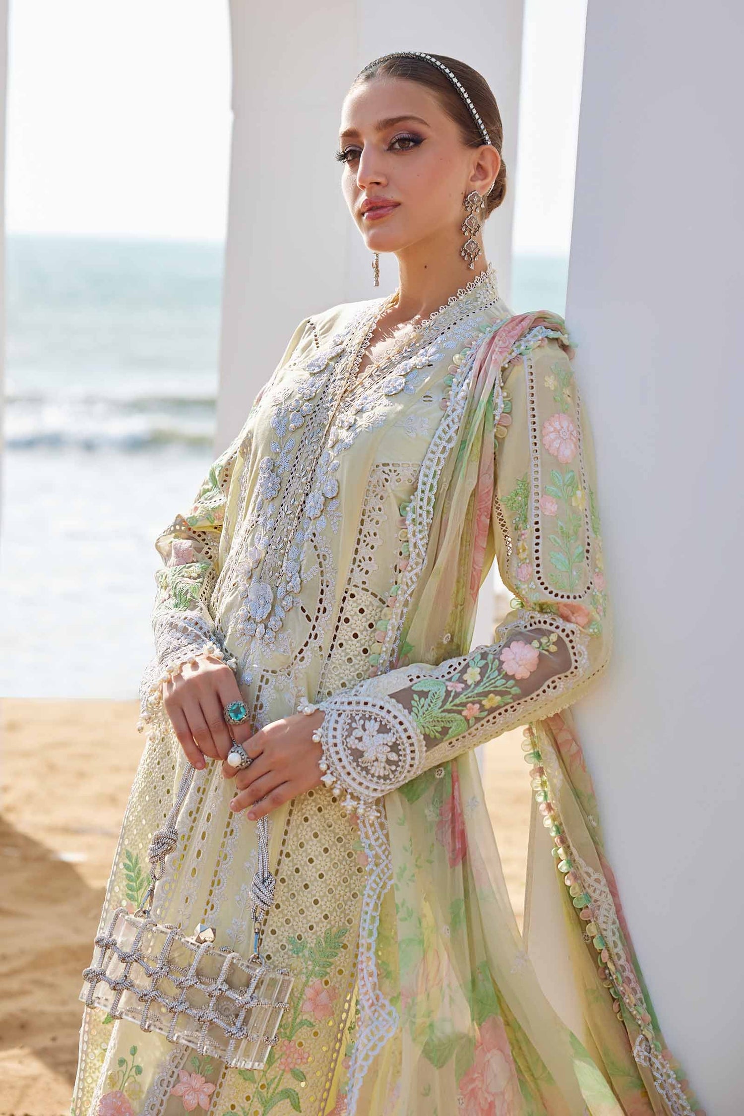 Maria.B 3 Piece Custom Stitched Suit - Yellow - LB30299