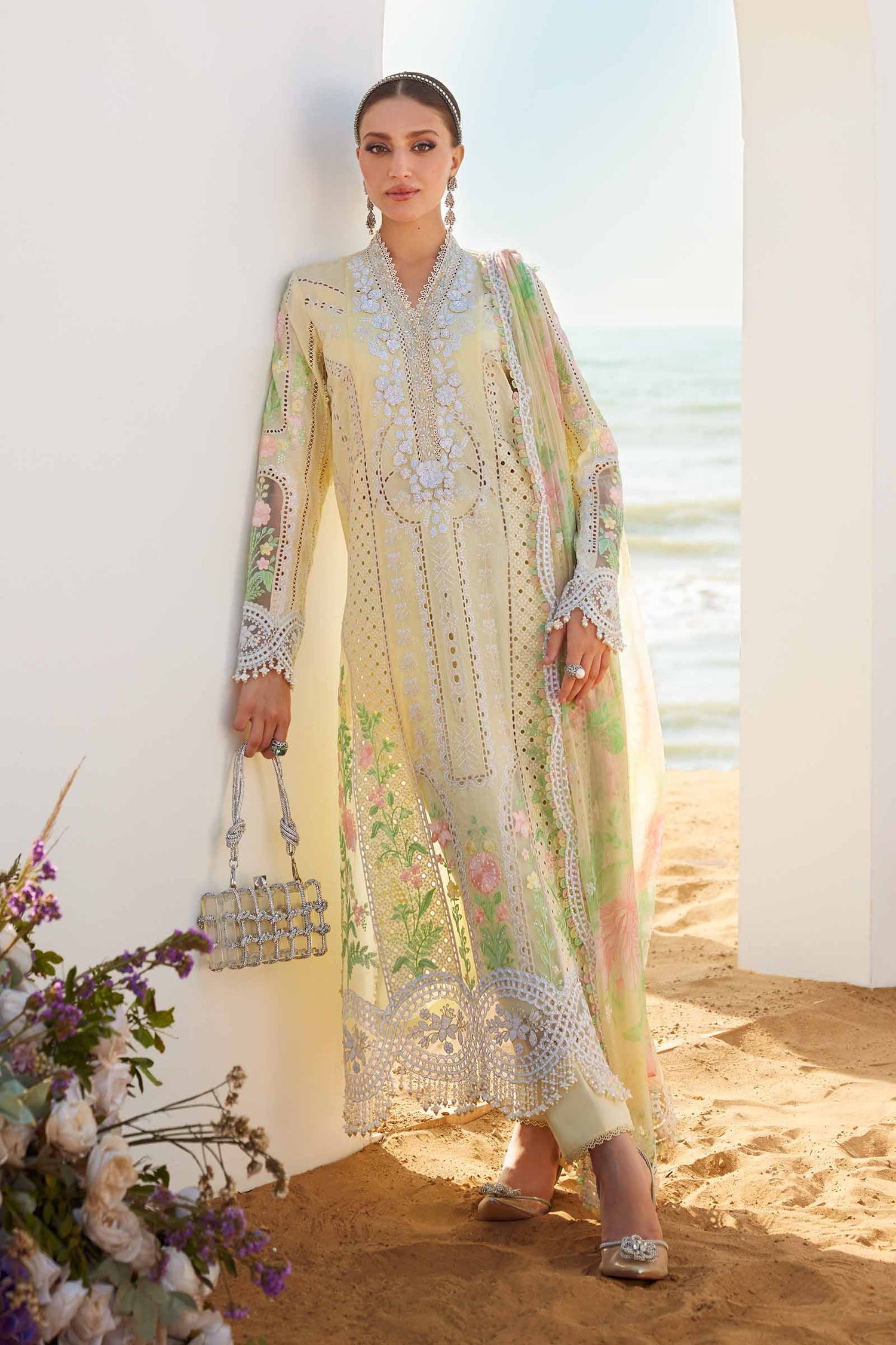 Maria.B 3 Piece Custom Stitched Suit - Yellow - LB30299