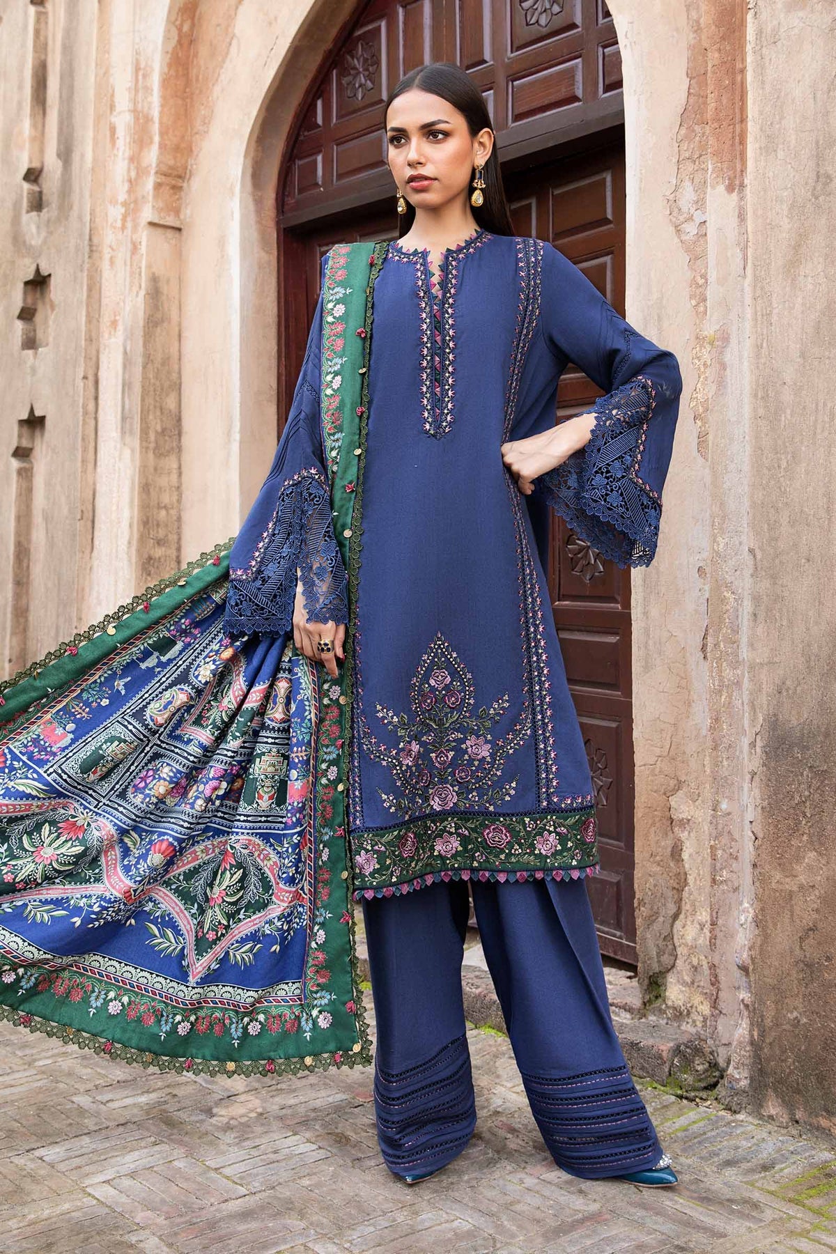 Maria.B 3 Piece Custom Stitched Suit - Blue - LB289035