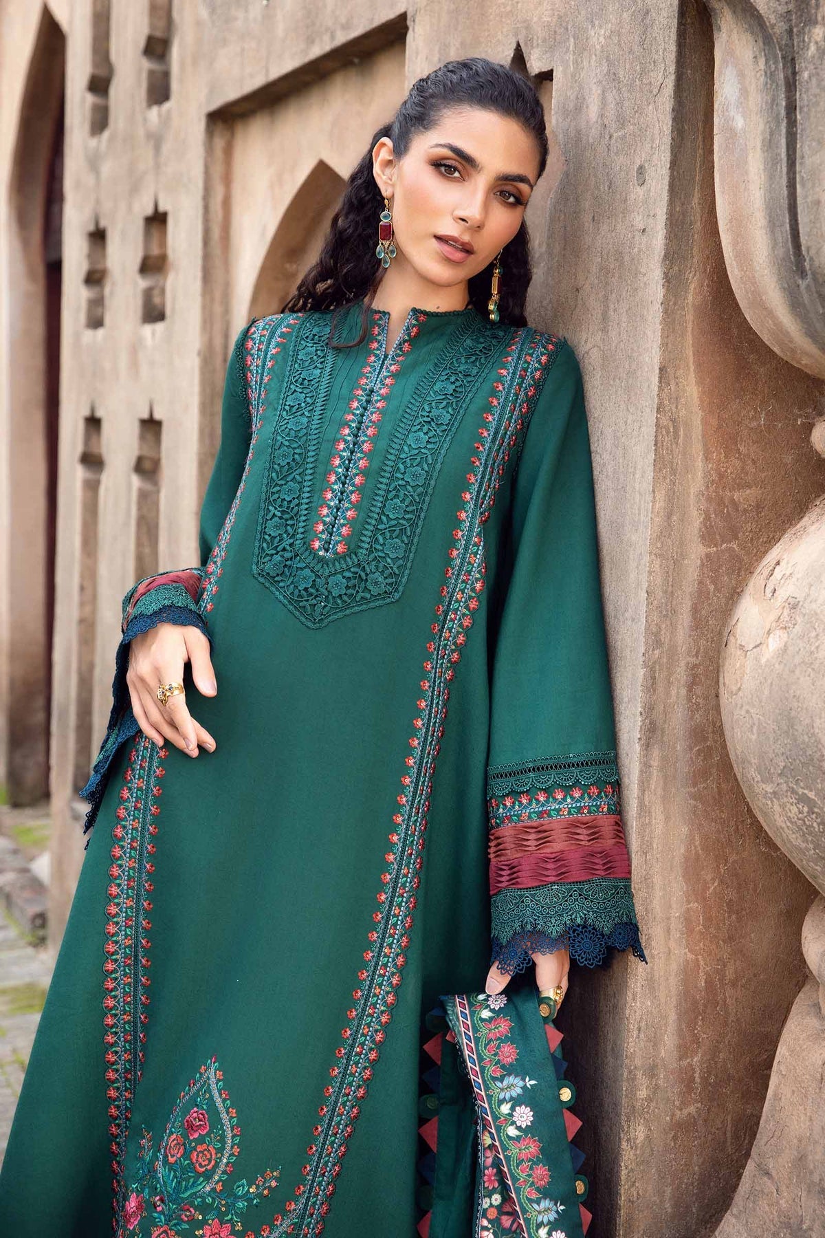 Maria.B 3 Piece Custom Stitched Suit - Green - LB289034