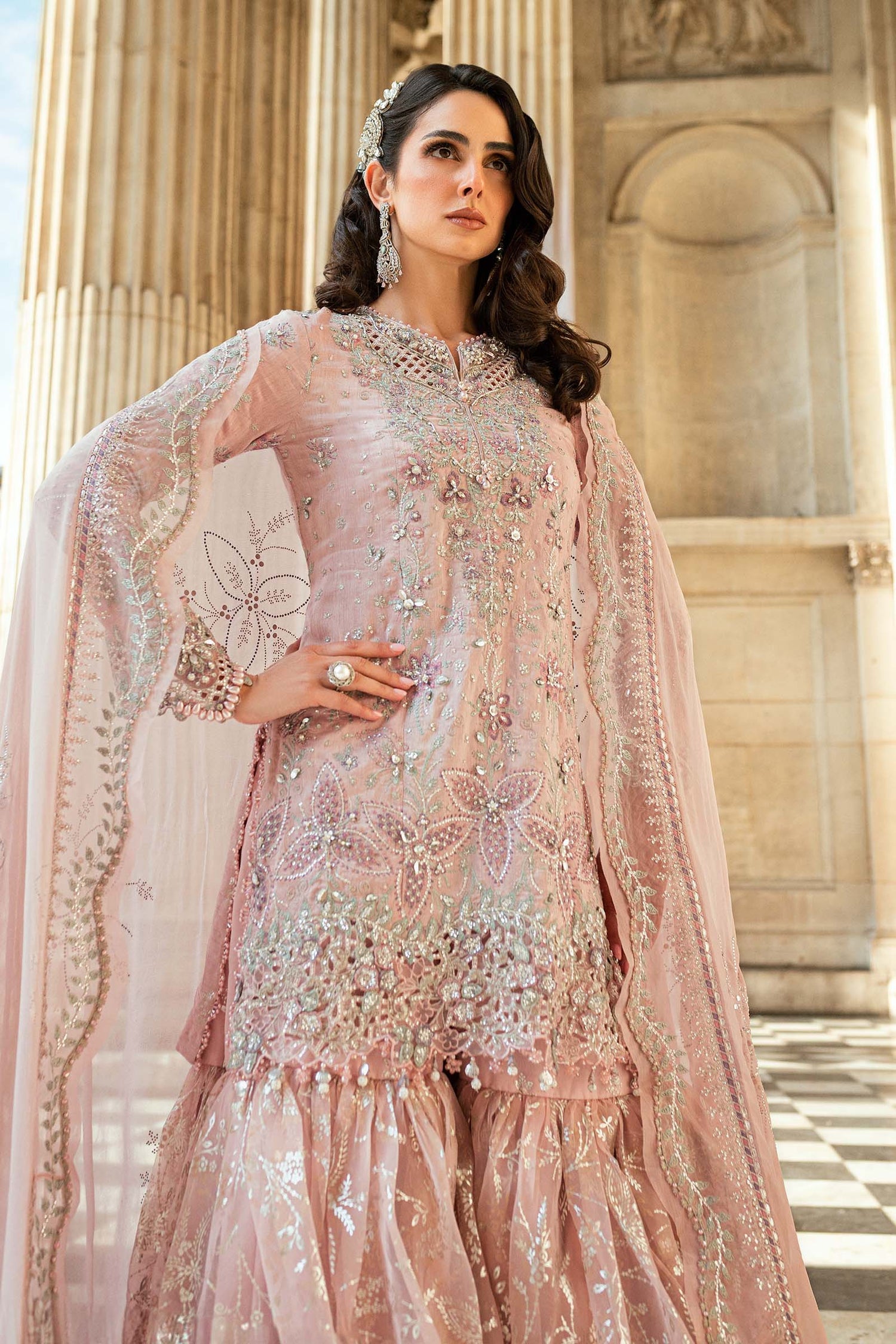 Maria.B 3 Piece Custom Stitched Suit - Pink - LB31084