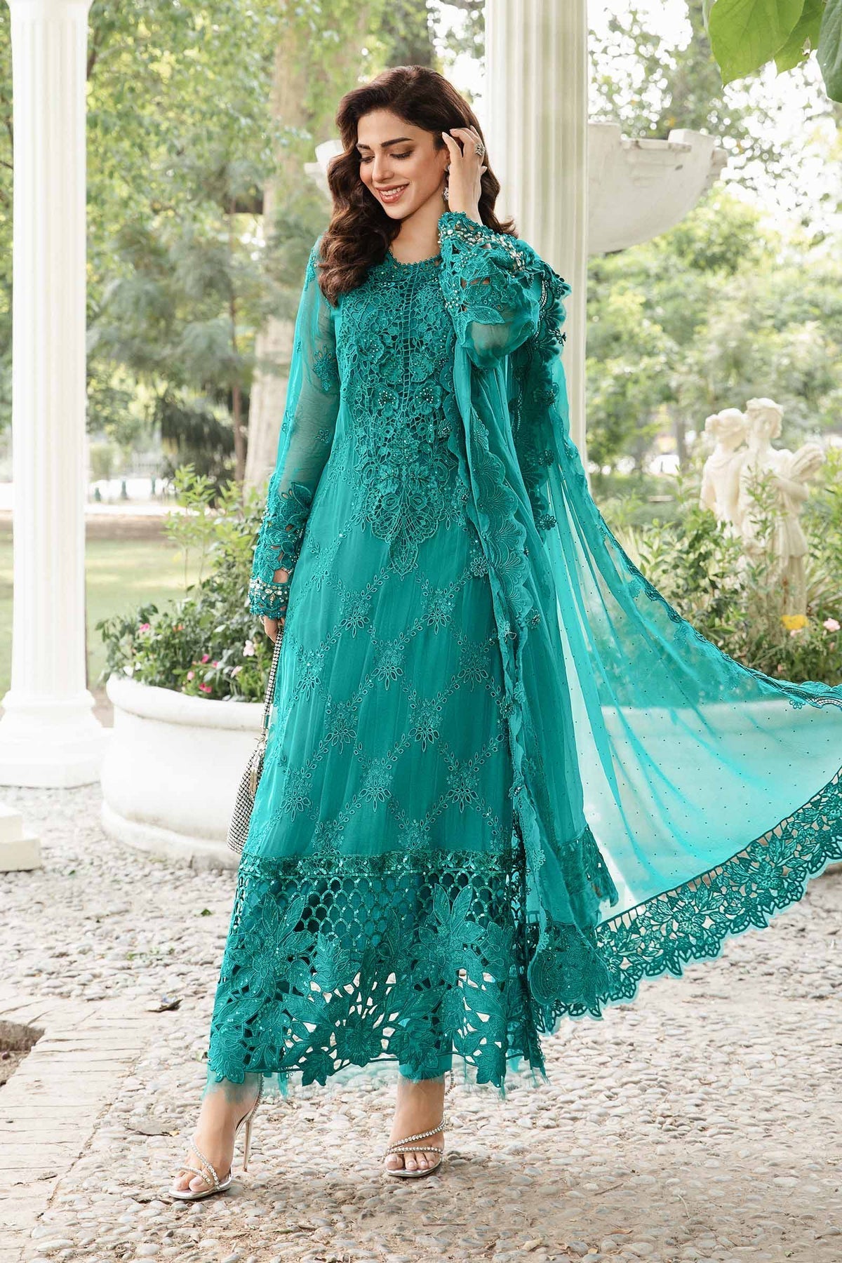 Maria.B 3 Piece Custom Stitched Suit - Green - LB287840