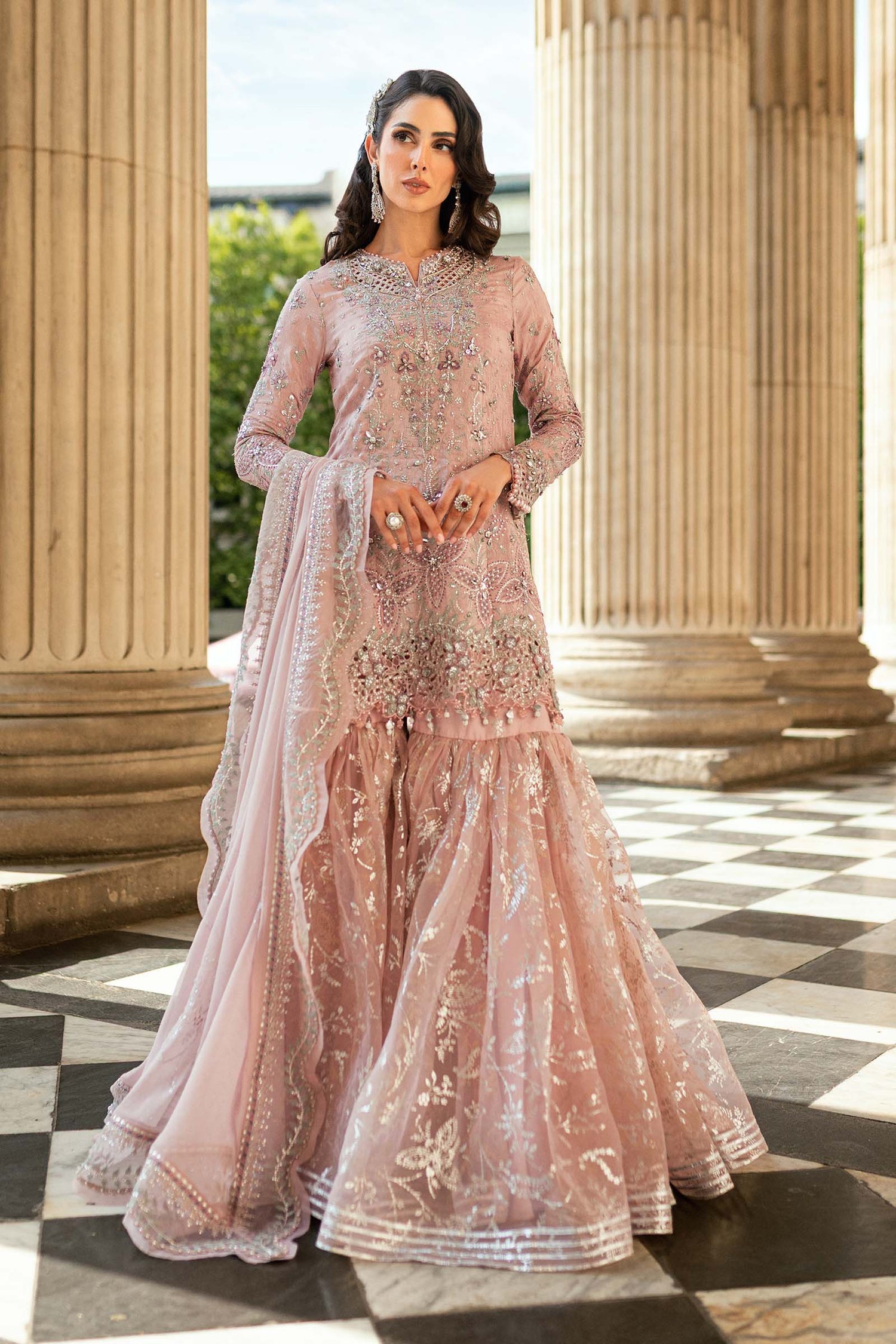 Maria.B 3 Piece Custom Stitched Suit - Pink - LB31084