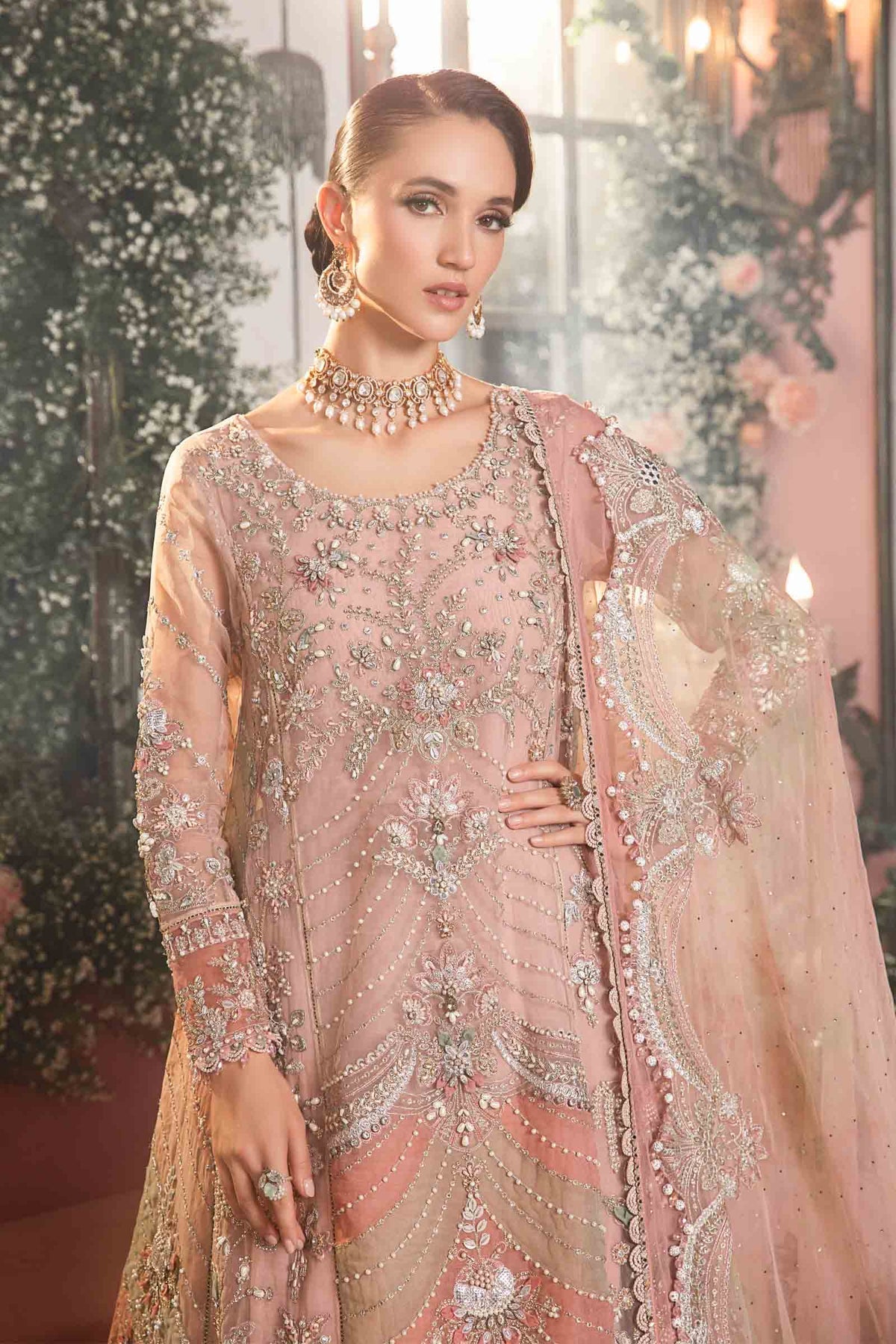 Maria.B 3 Piece Custom Stitched Suit - Pink - LB285163