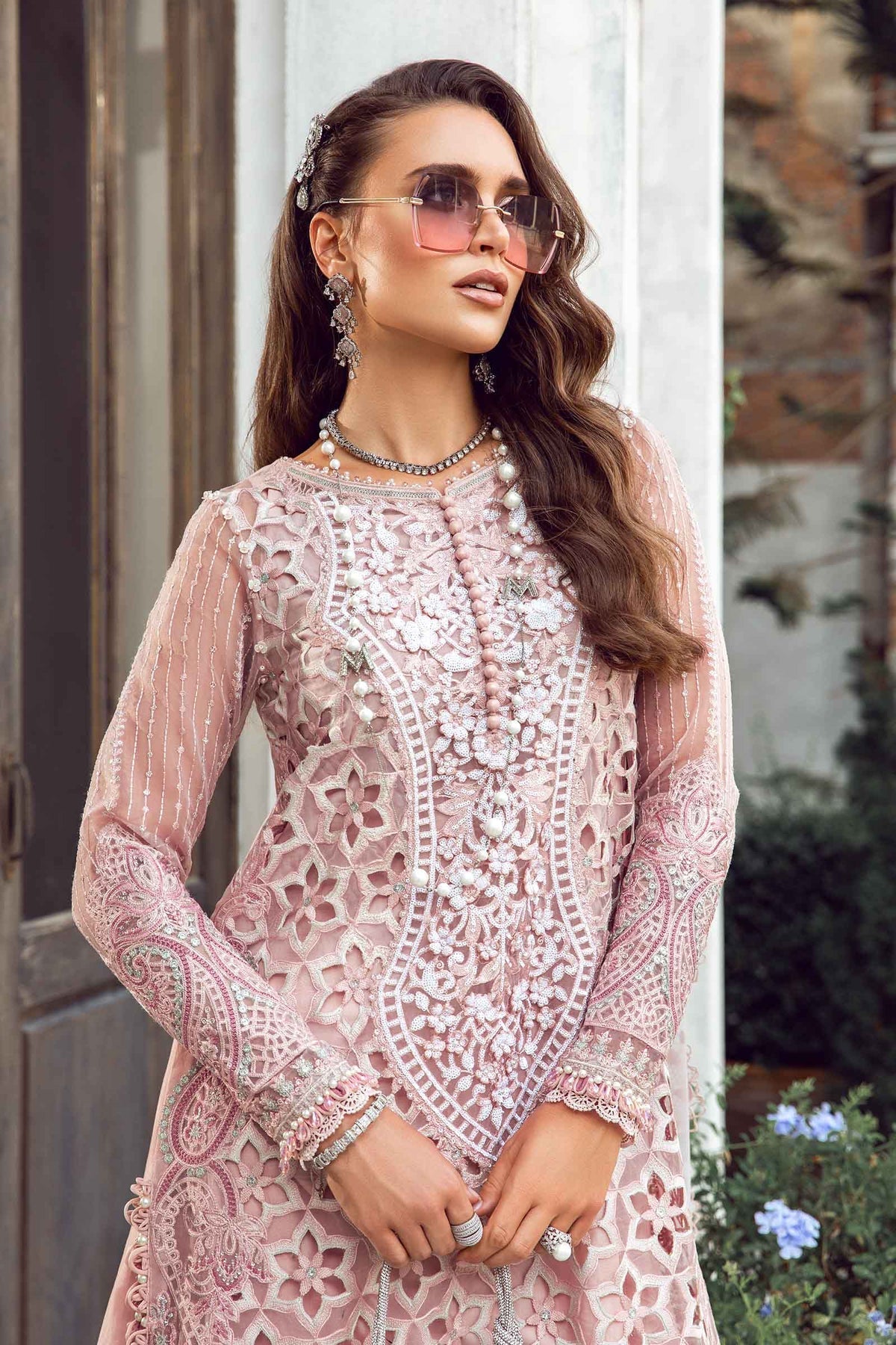 Maria.B 3 Piece Custom Stitched Suit - Pink - LB286710