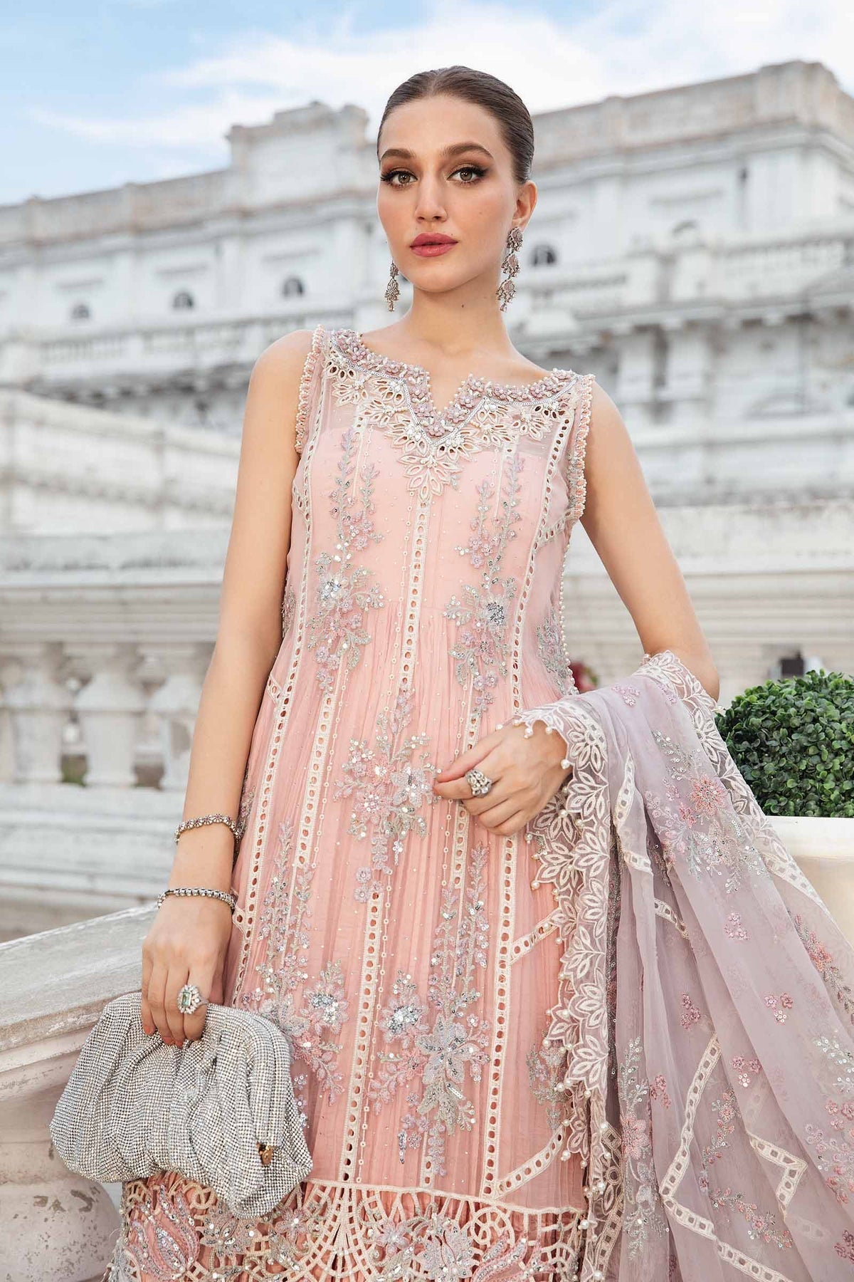 Maria.B 3 Piece Custom Stitched Suit - Pink - LB287839