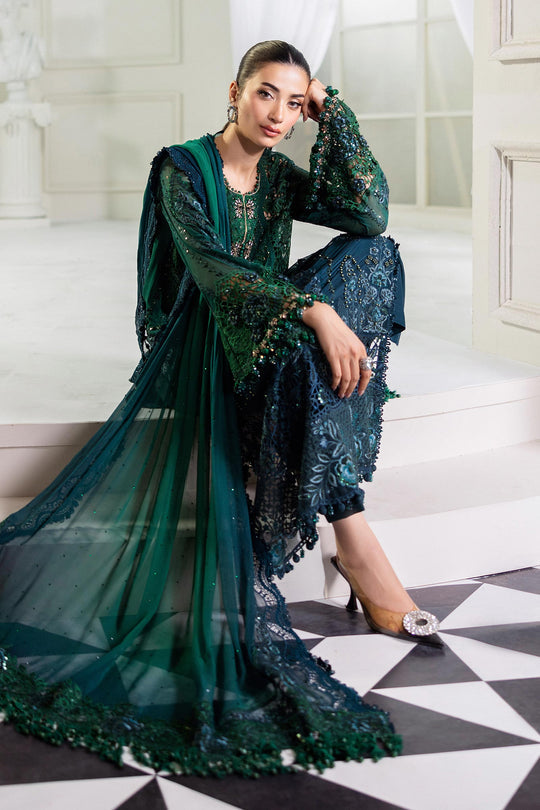 Maria.B 3 Piece Custom Stitched Suit - Green - LB30928