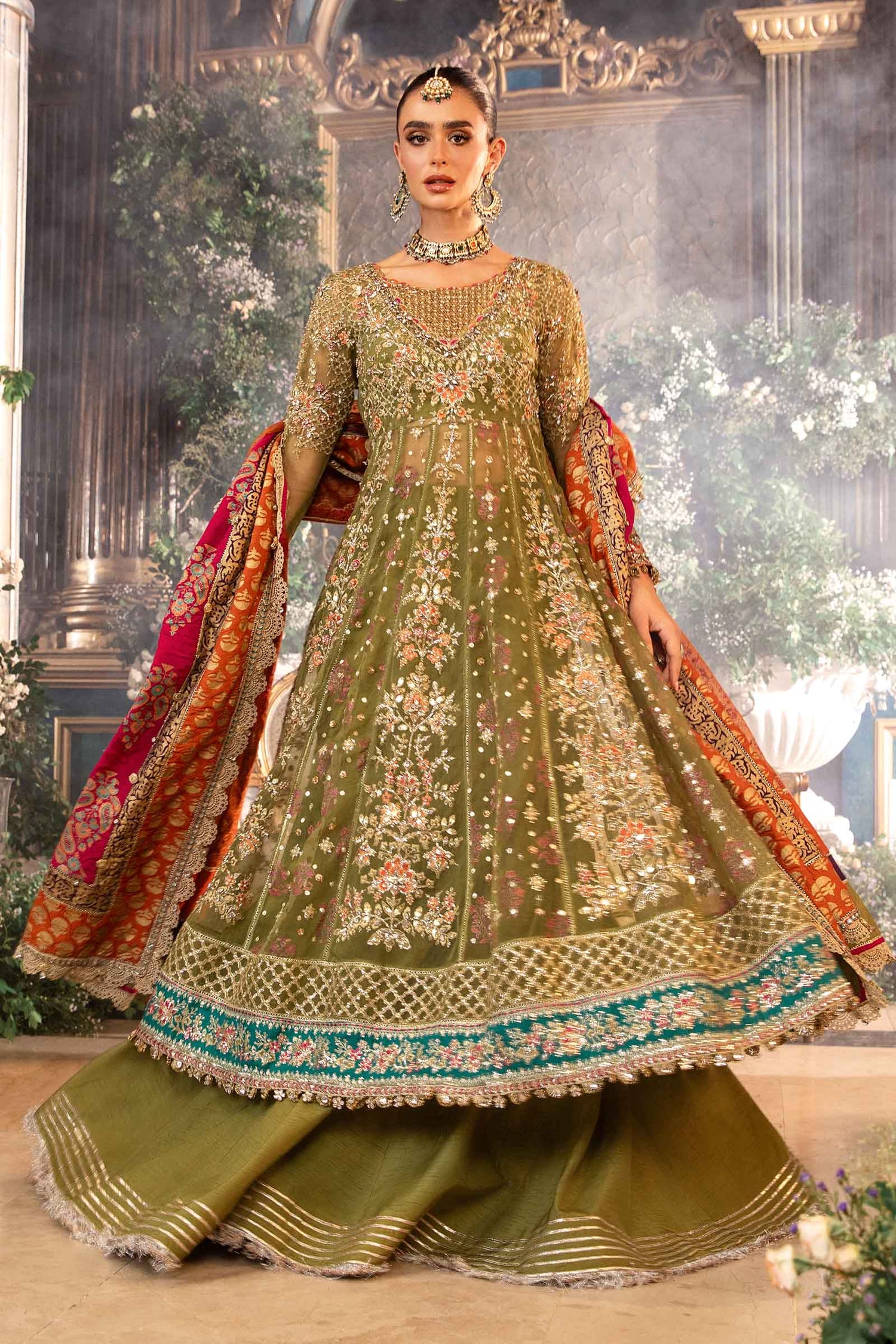 Libasco Maria.B 3 Piece Custom Stitched Suit - Green - LB288396