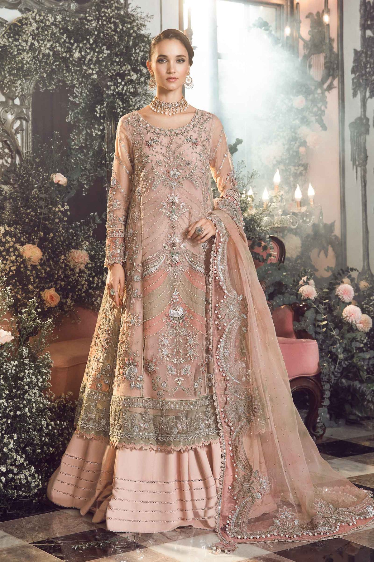 Maria.B 3 Piece Custom Stitched Suit - Pink - LB285163