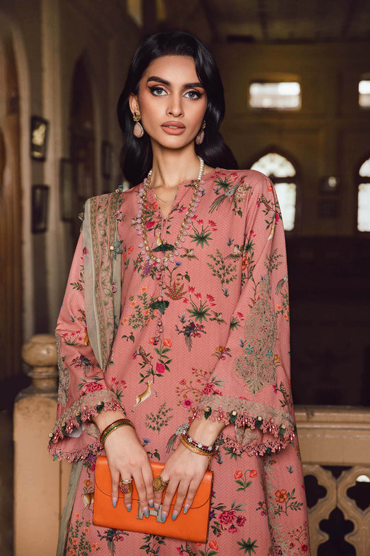 Maria.B 3 Piece Custom Stitched Suit - Peach - LB31011