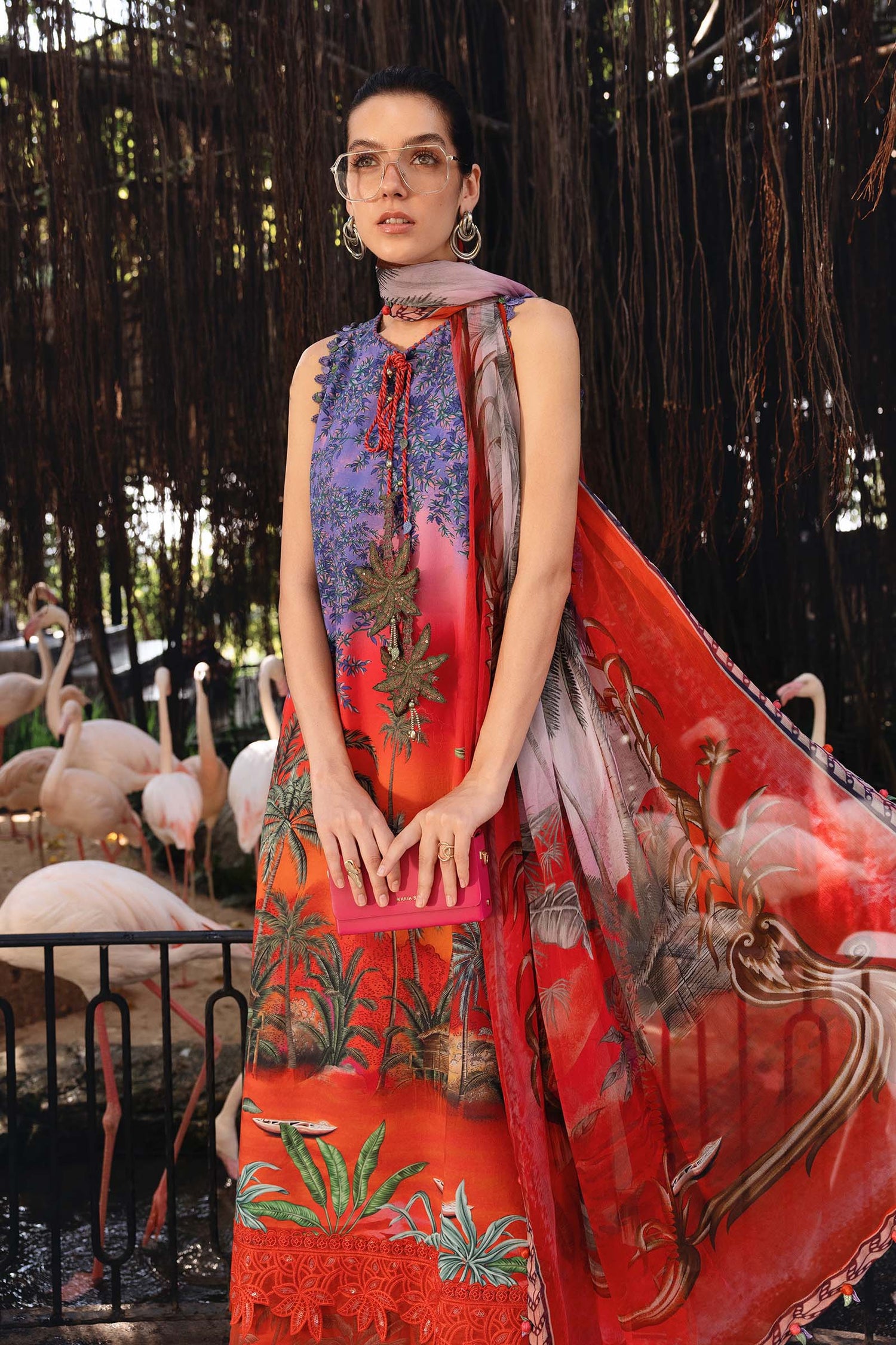 Maria.B 3 Piece Custom Stitched Suit - Red - LB31459