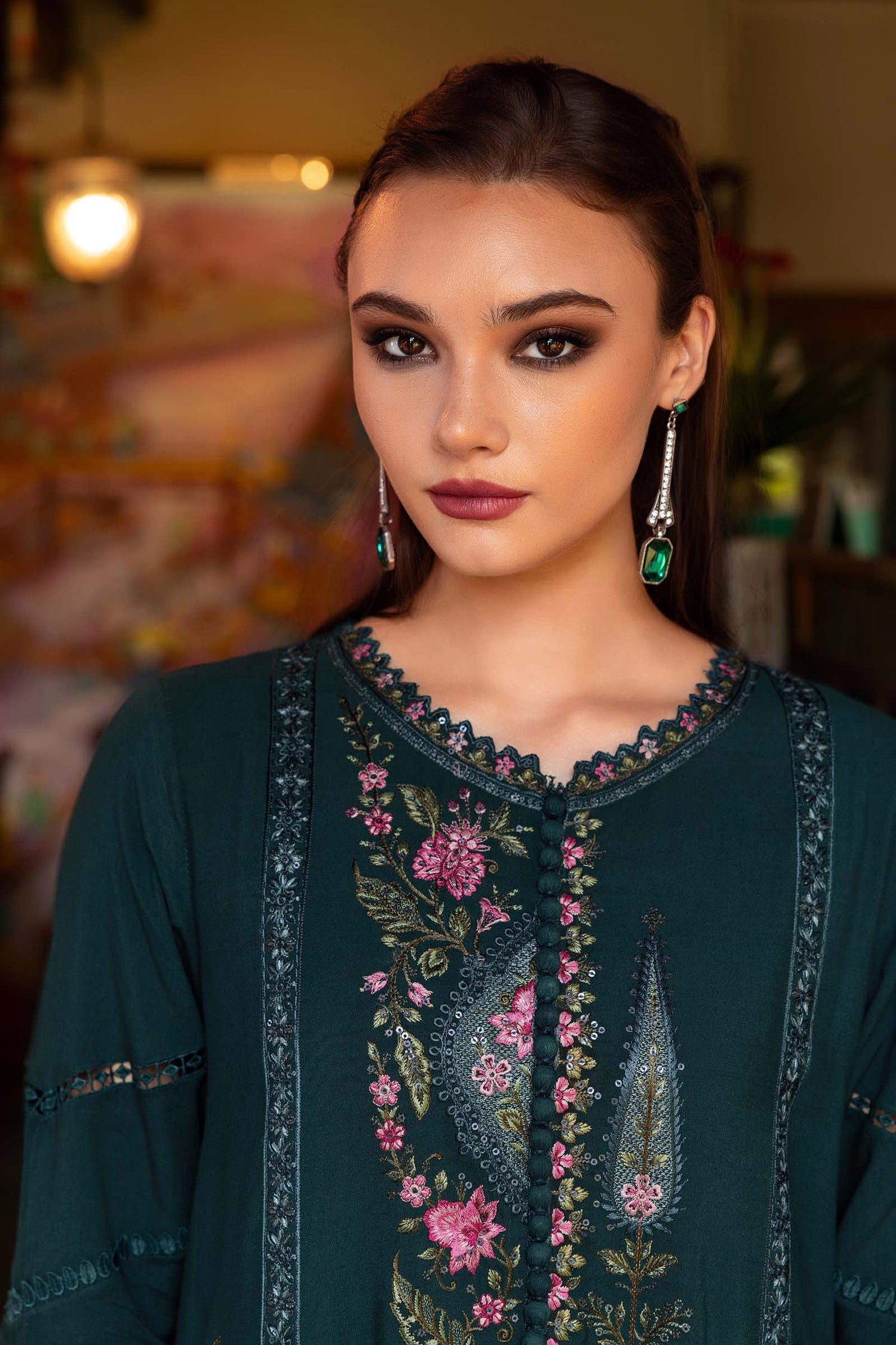 Maria.B 3 Piece Custom Stitched Suit - Green - LB31106