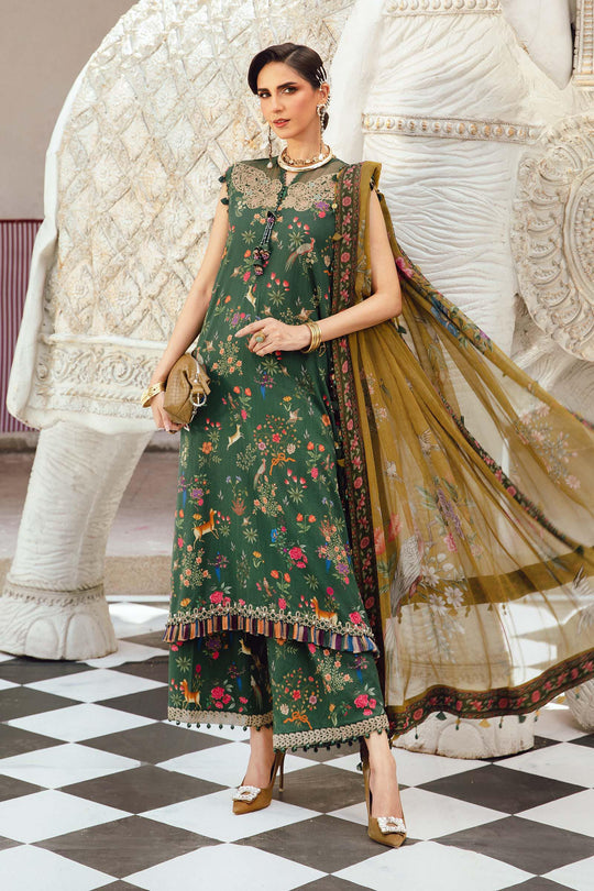 Maria.B 3 Piece Custom Stitched Suit - Green - LB31012