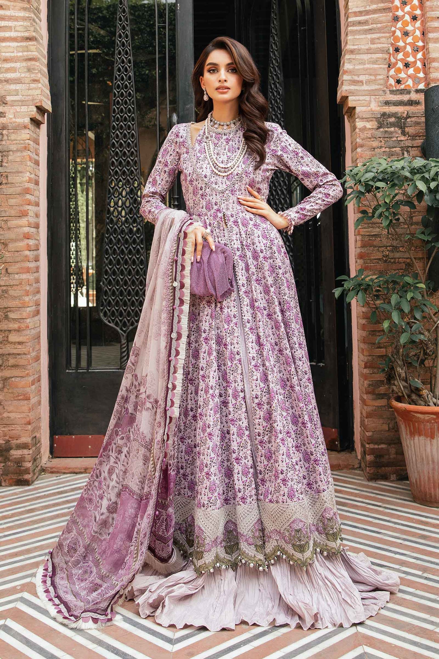 Maria.B 3 Piece Custom Stitched Suit - Purple - LB286806