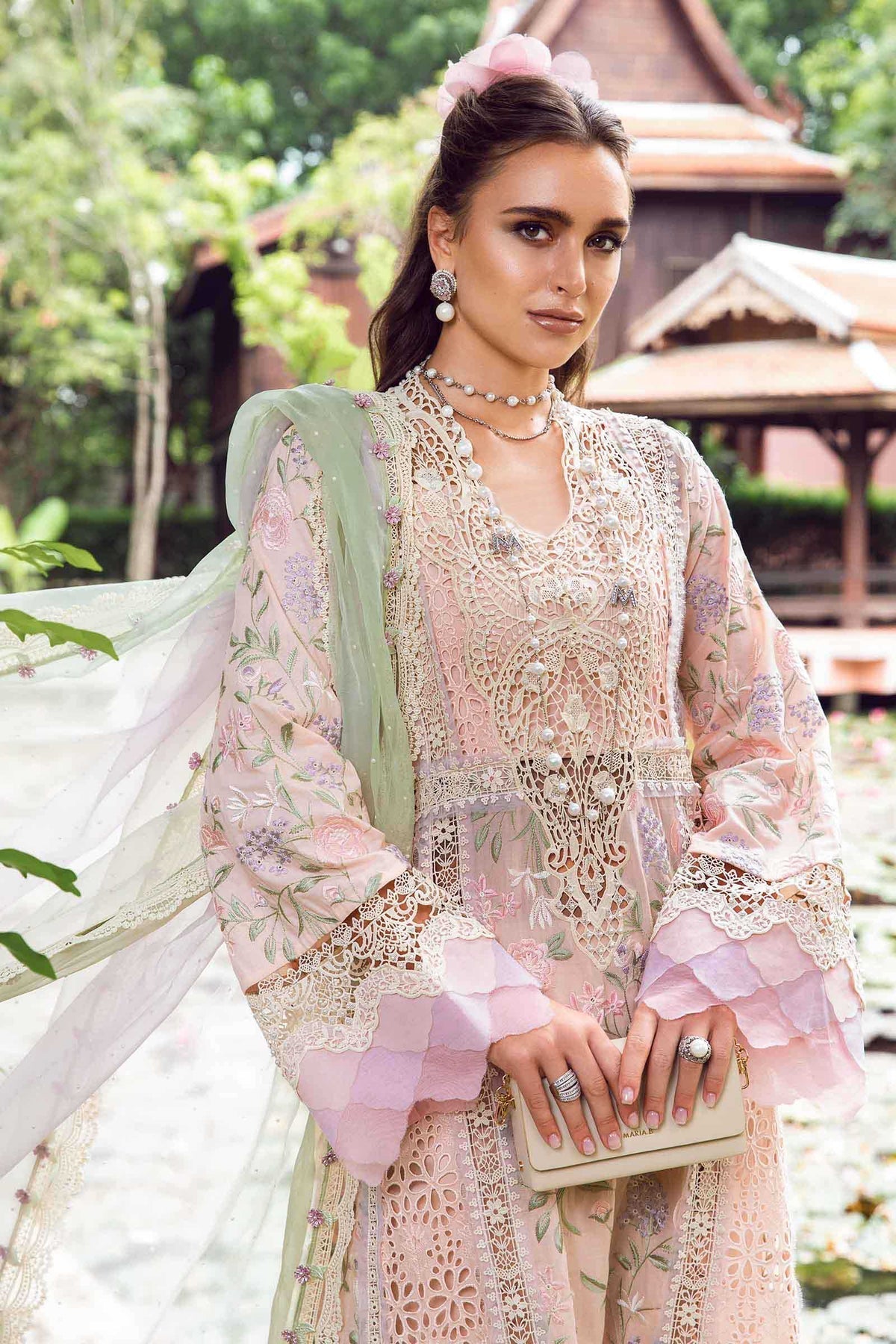 Maria.B 3 Piece Custom Stitched Suit - Pink - LB286706