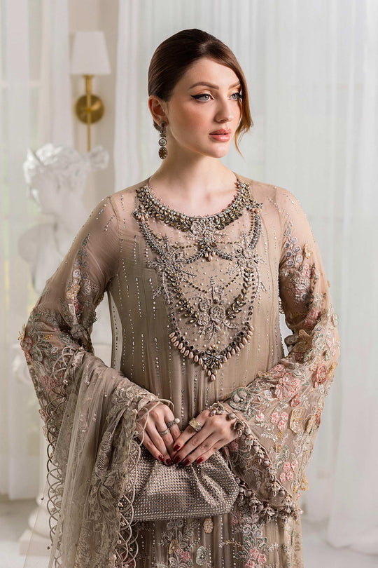 Maria.B 3 Piece Custom Stitched Suit - Brown - LB30929