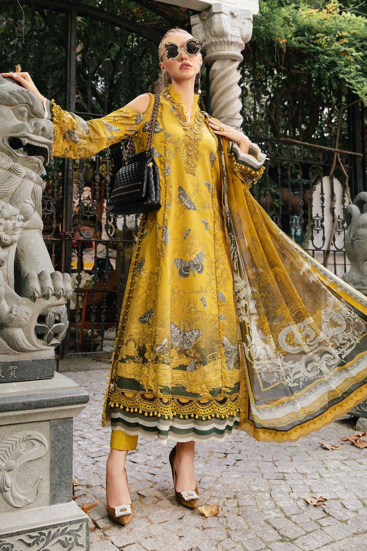 Maria.B 3 Piece Custom Stitched Suit - Yellow - LB287911