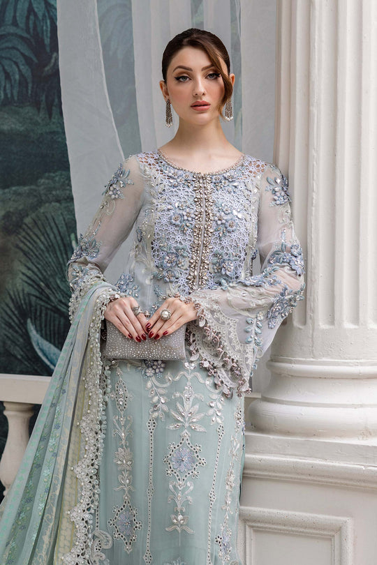 Maria.B 3 Piece Custom Stitched Suit - Blue - LB30930
