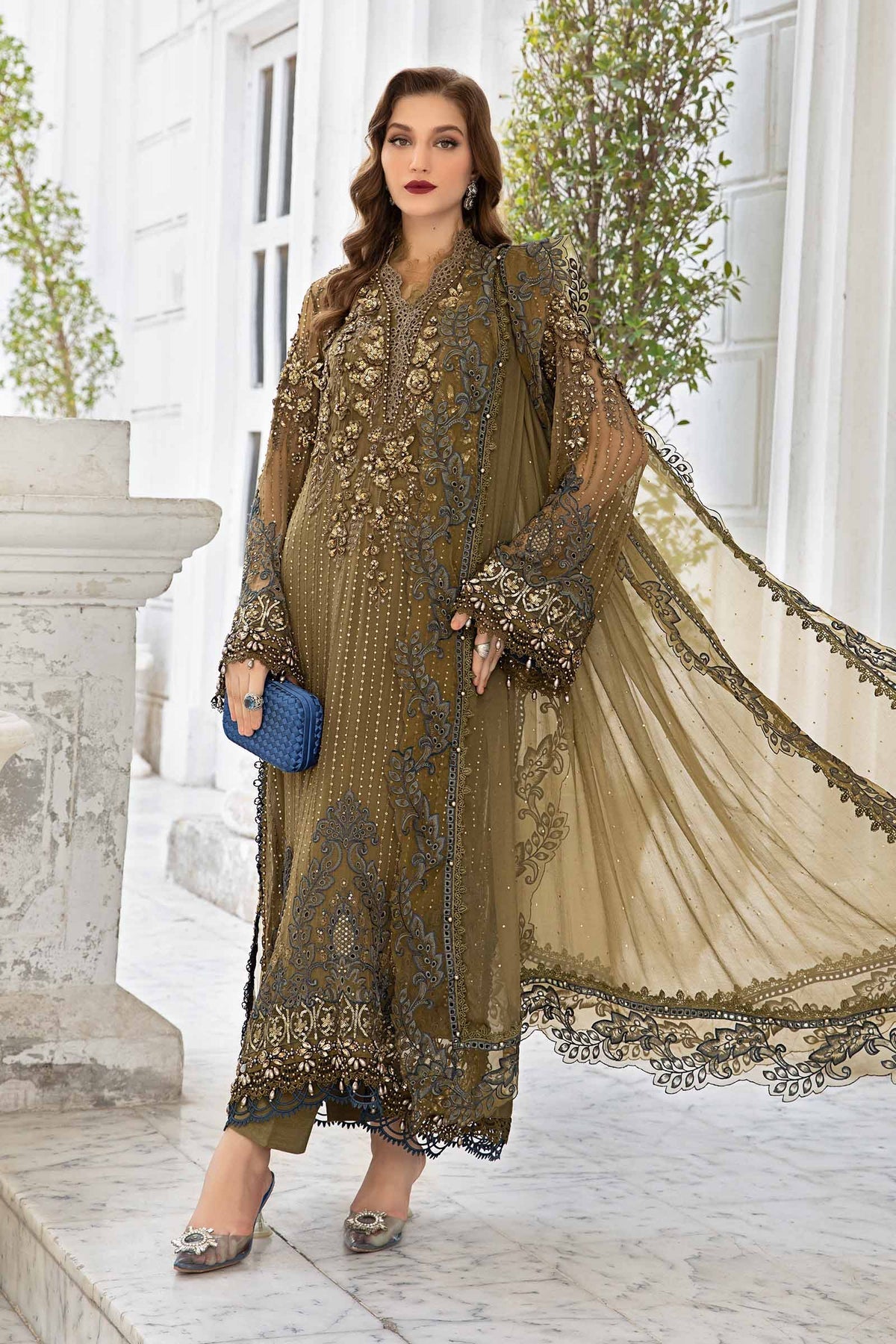 Maria.B 3 Piece Custom Stitched Suit - Green - LB287841