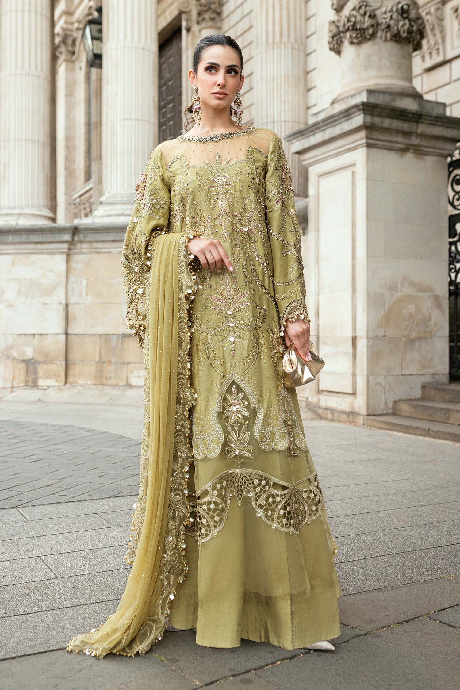 Maria.B 3 Piece Custom Stitched Suit - Green - LB31088