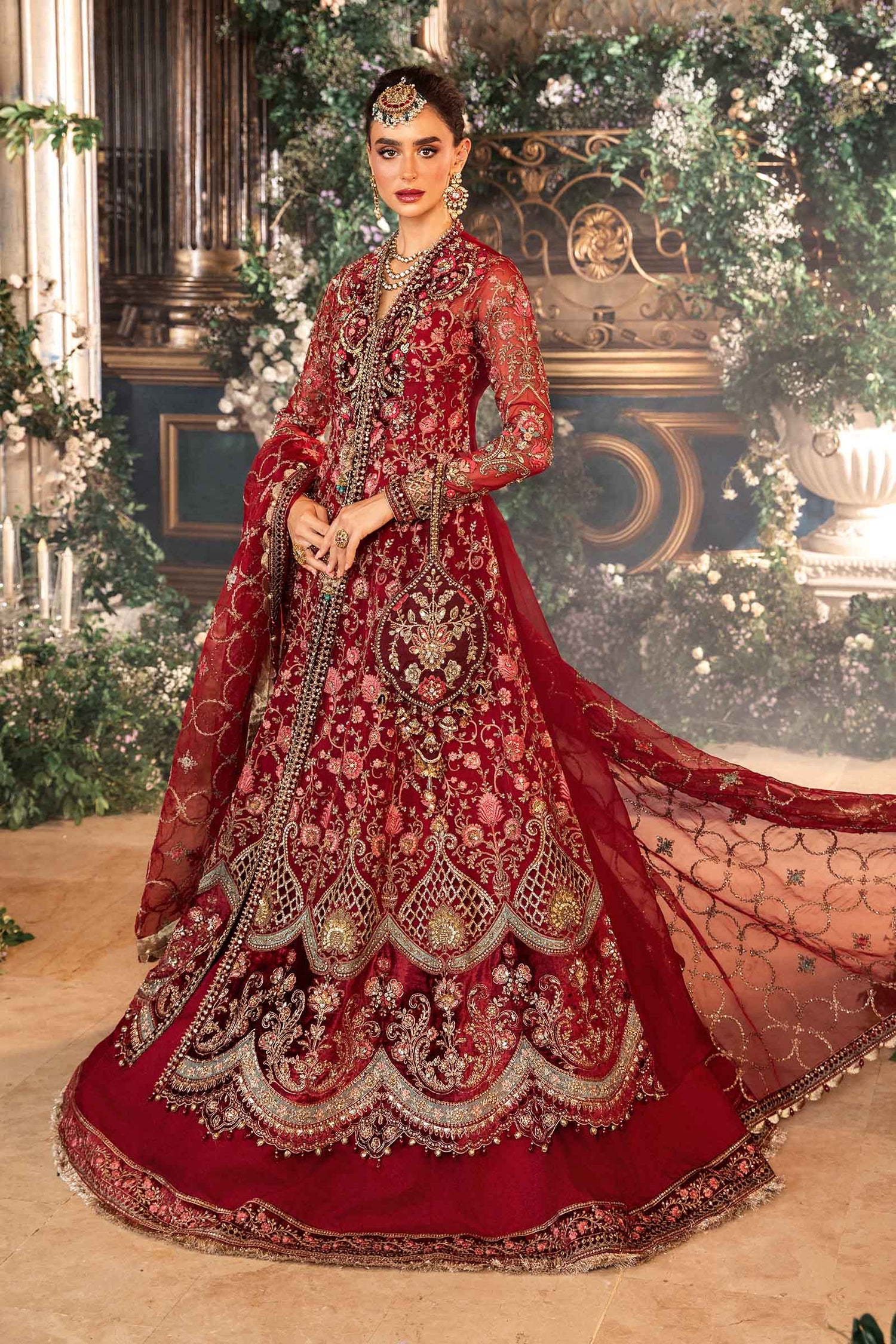 Libasco Maria.B 3 Piece Custom Stitched Suit - Red - LB288399