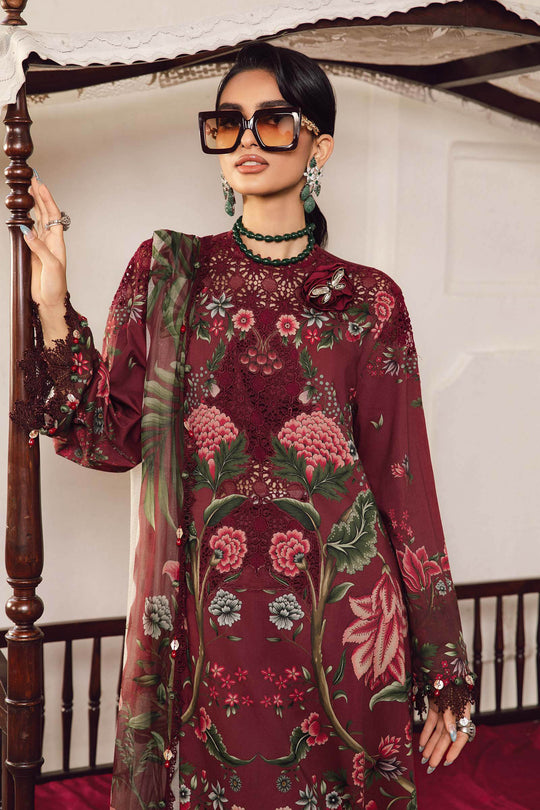Maria.B 3 Piece Custom Stitched Suit - Red - LB31015