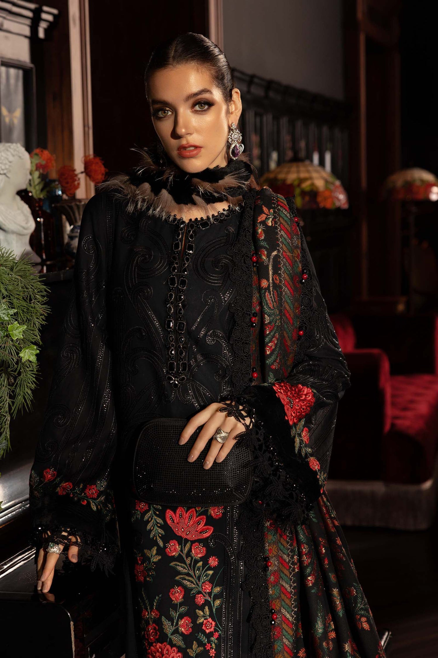 Maria.B 3 Piece Custom Stitched Suit - Black - LB31247