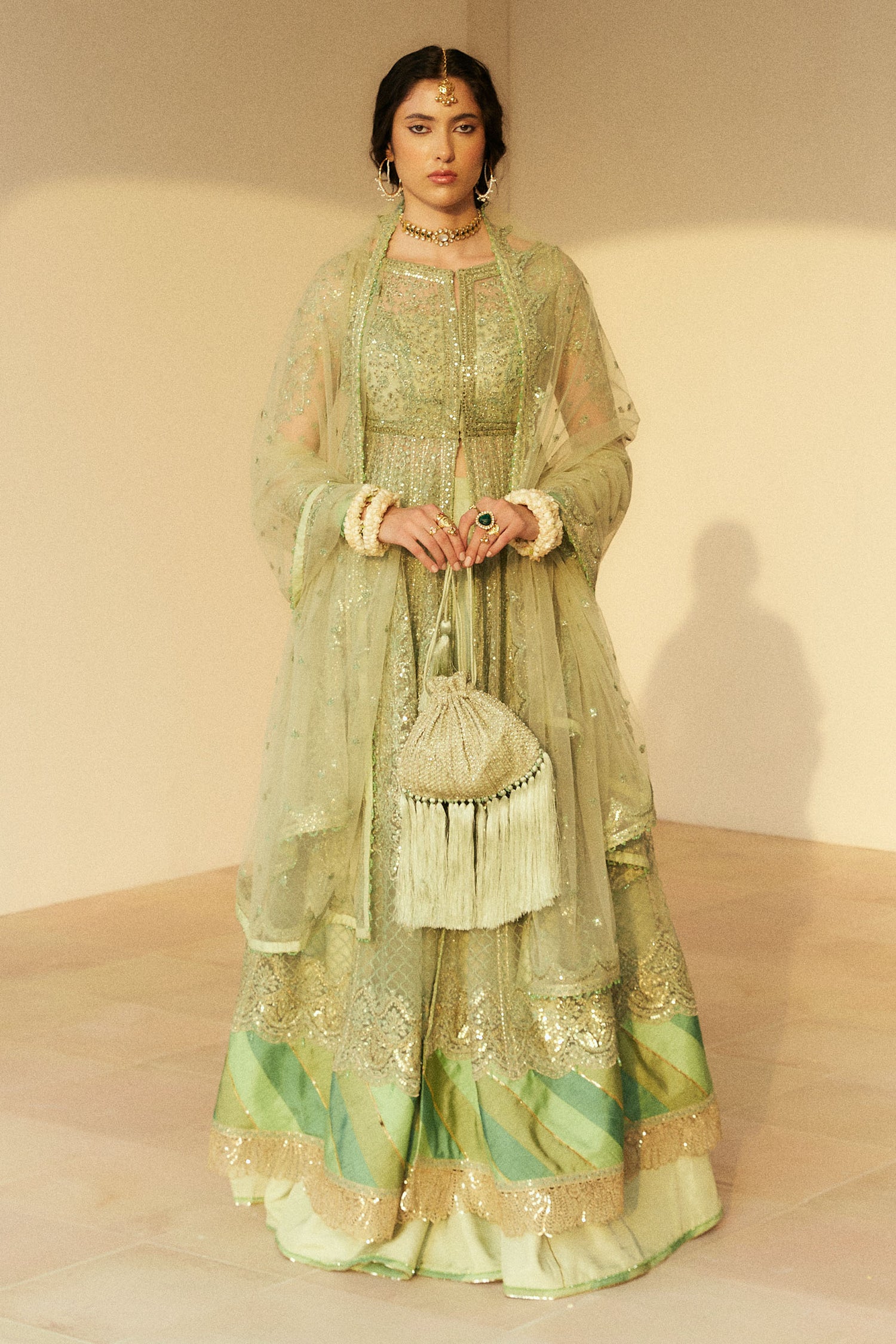 Zara Shahjahan 3 Piece Custom Stitched Suit - Green - LB289141