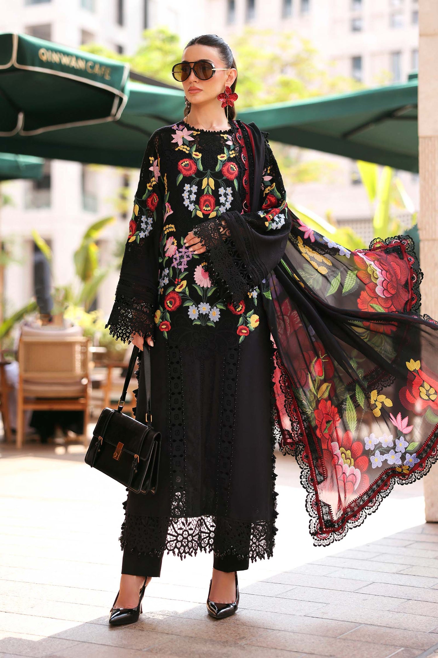 Maria.B 3 Piece Custom Stitched Suit - Black - LB31447