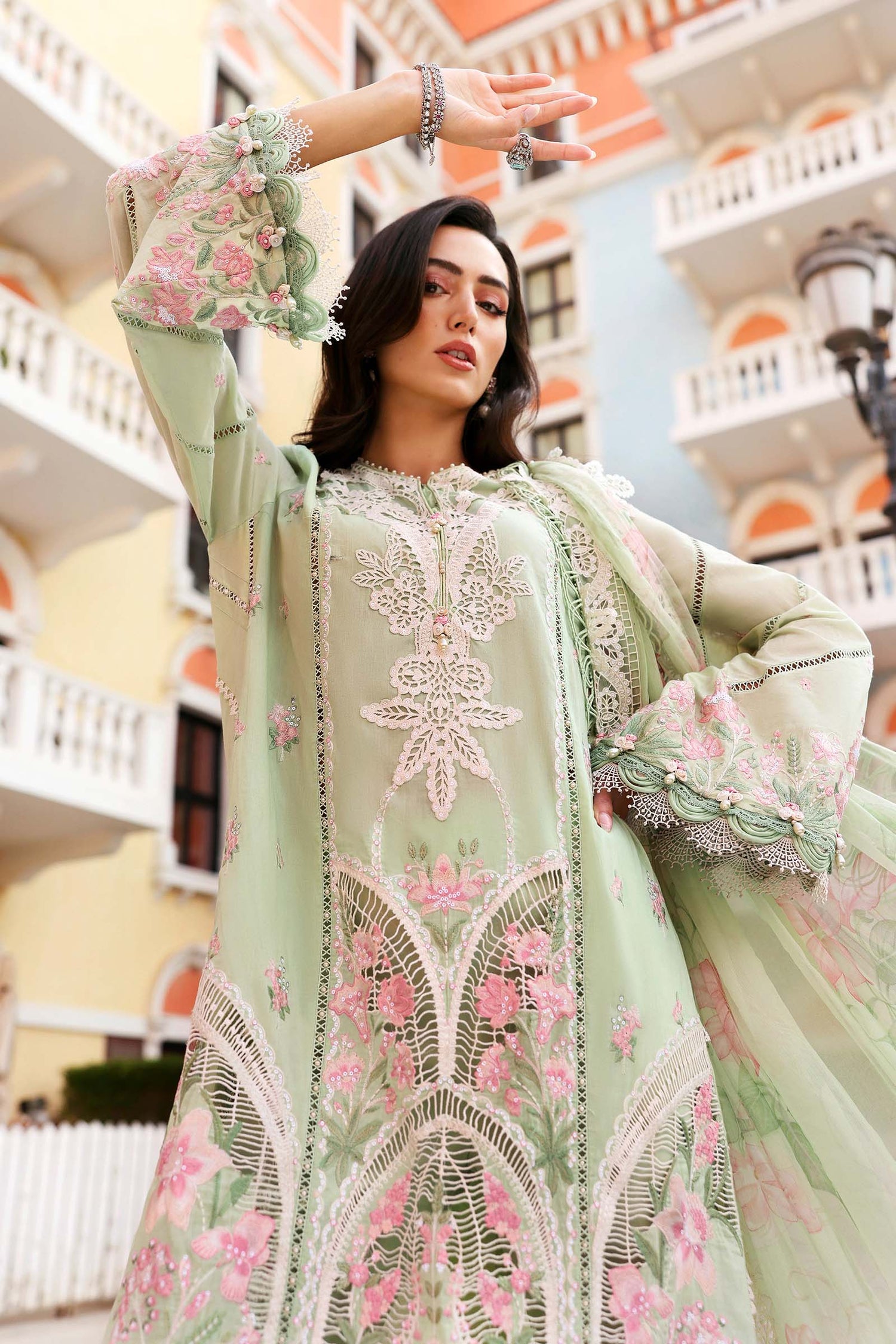 Maria.B 3 Piece Custom Stitched Suit - Green - LB31433