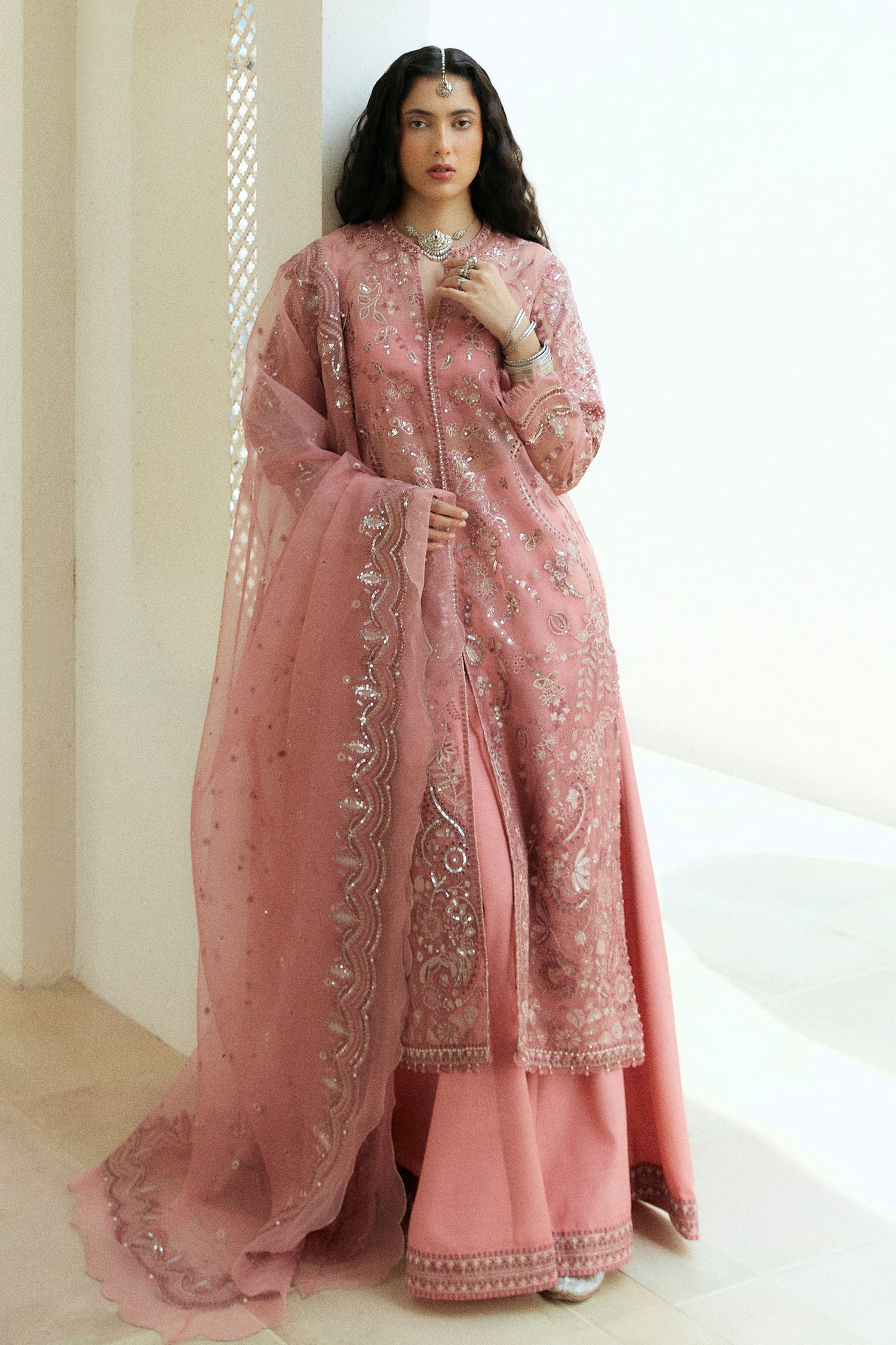 Zara Shahjahan 3 Piece Custom Stitched Suit - Pink - LB289140