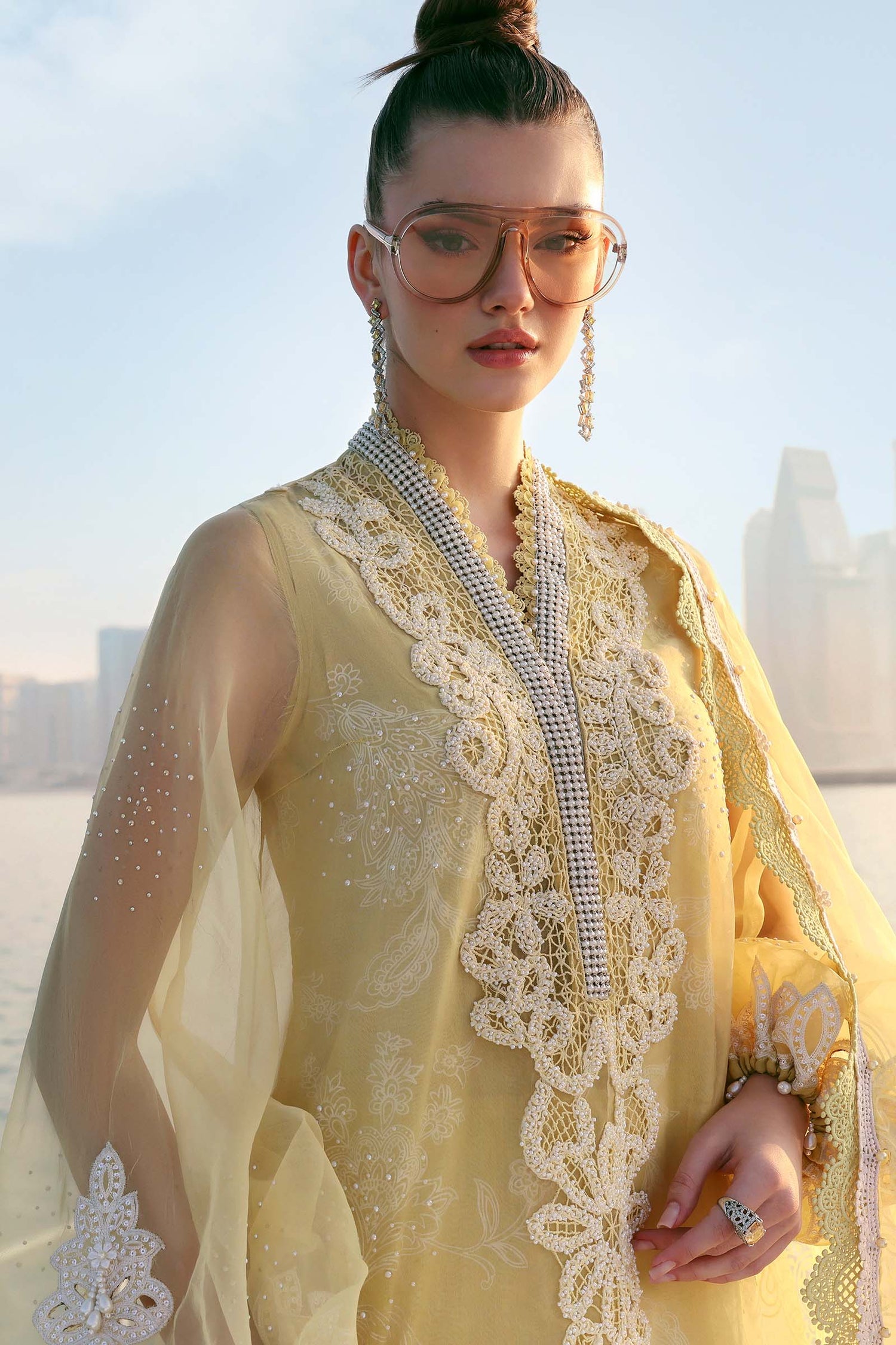 Maria.B 3 Piece Custom Stitched Suit - Yellow - LB31439