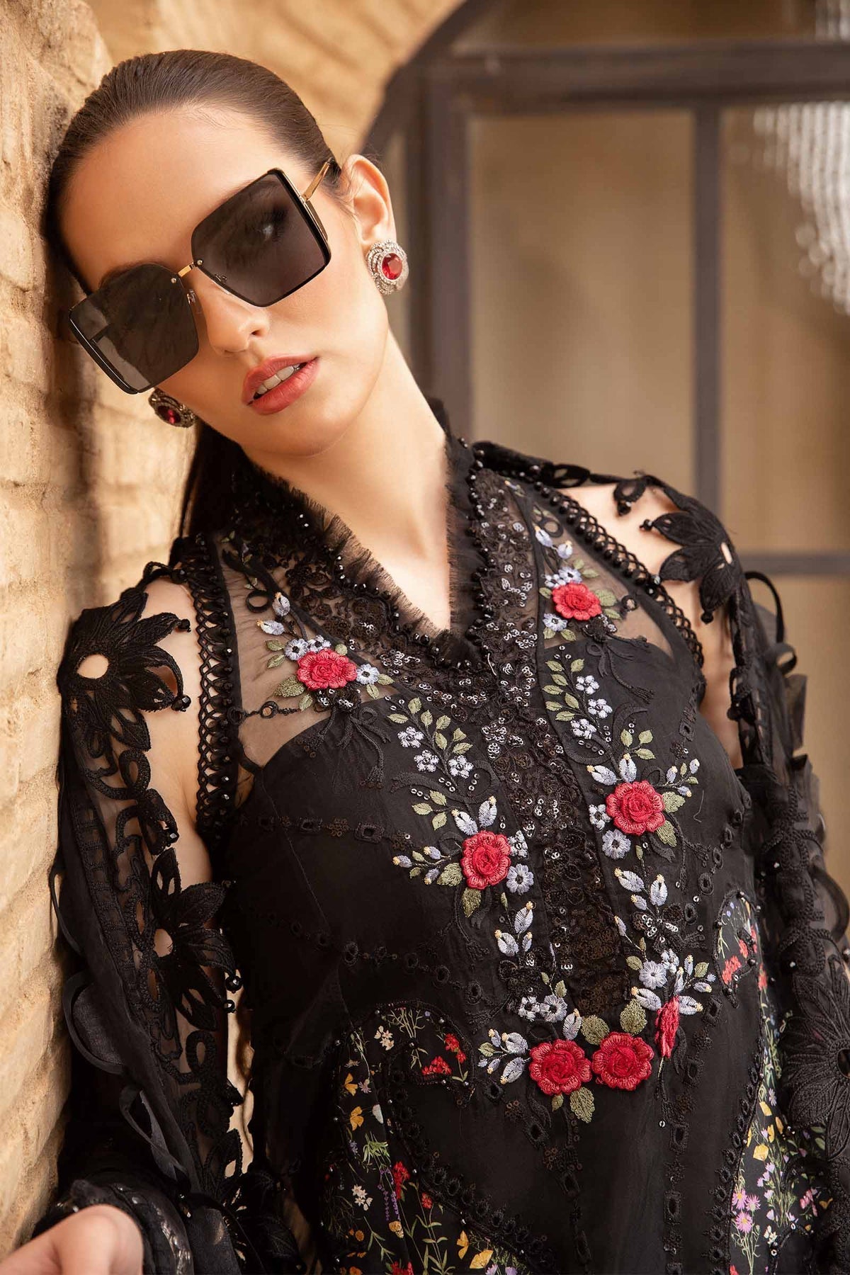 Maria.B 3 Piece Custom Stitched Suit - Black - LB286430