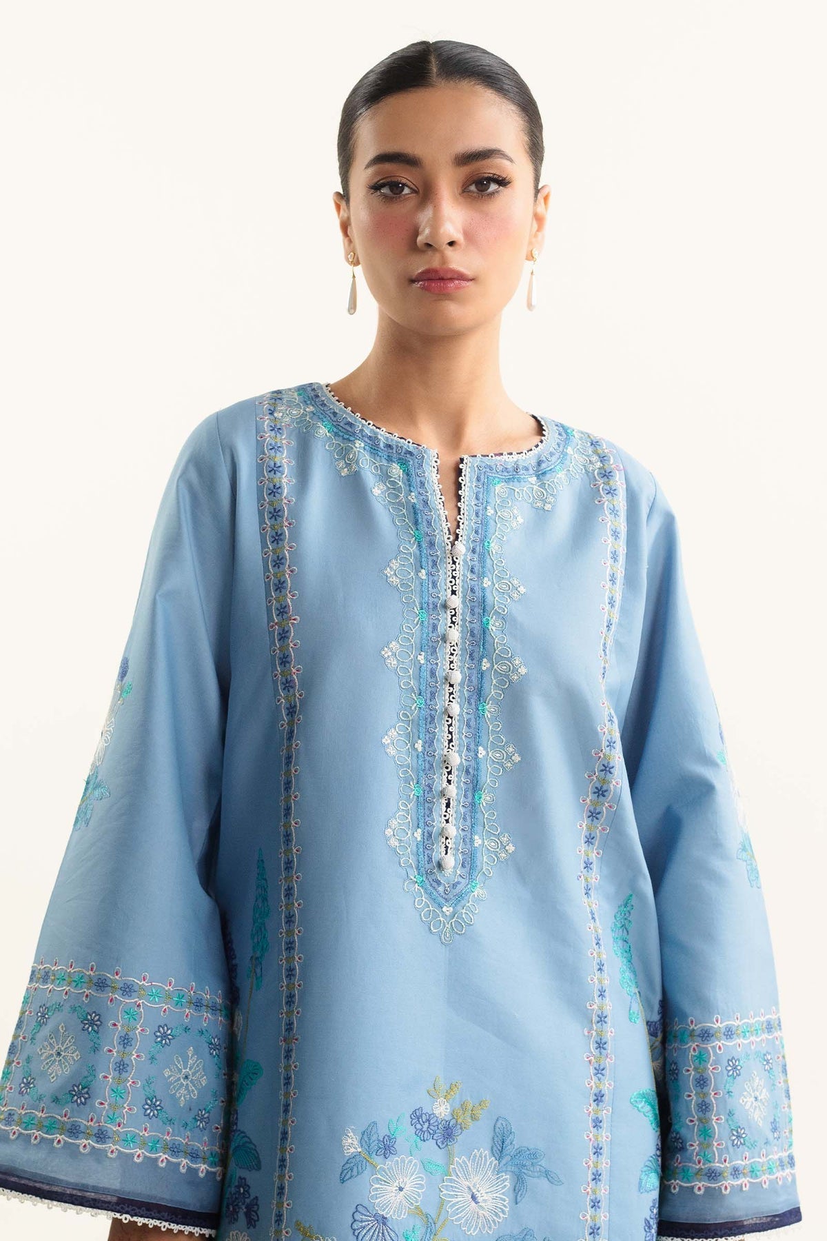 Zara Shahjahan 3 Piece Custom Stitched Suit - Blue - LB287223