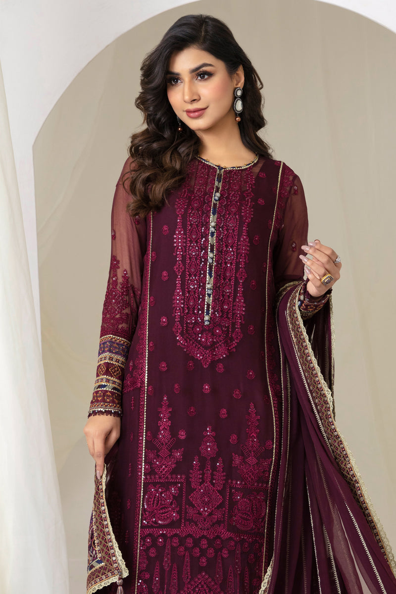 Jazmin 3 Piece Custom Stitched Suit - Purple - LB287861