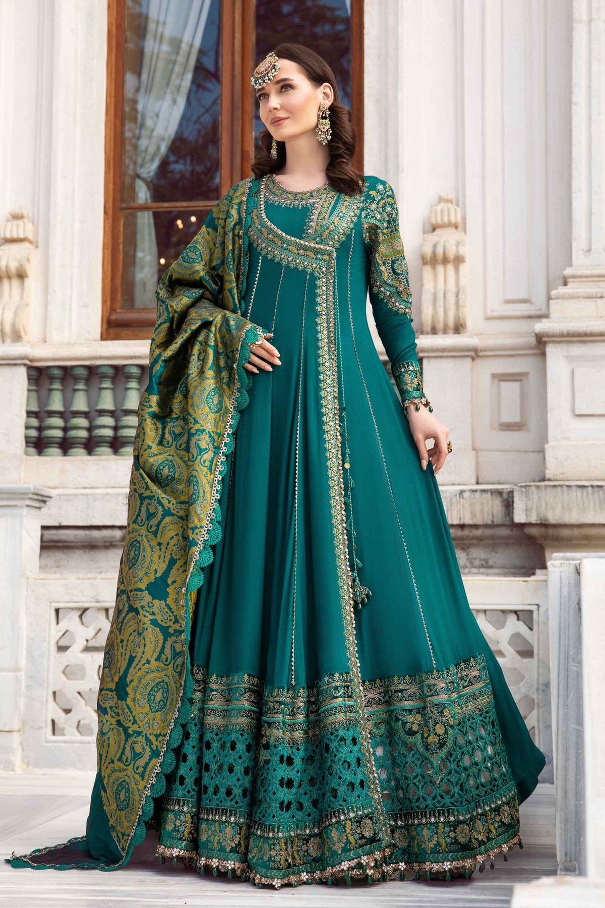 Maria.B 3 Piece Custom Stitched Suit - Green - LB284928