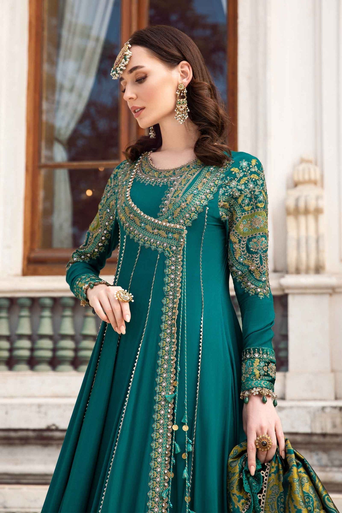 Maria.B 3 Piece Custom Stitched Suit - Green - LB284928