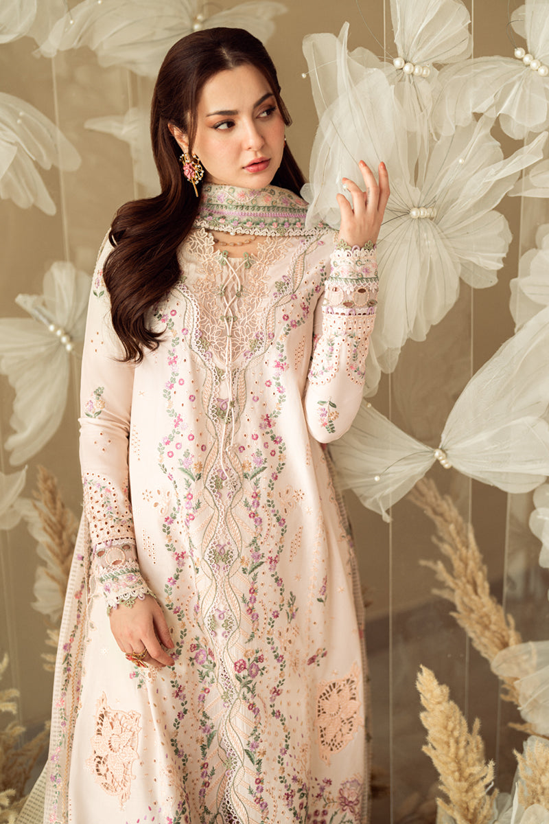 Qalamkar 3 Piece Custom Stitched Suit - Beige - LB29128