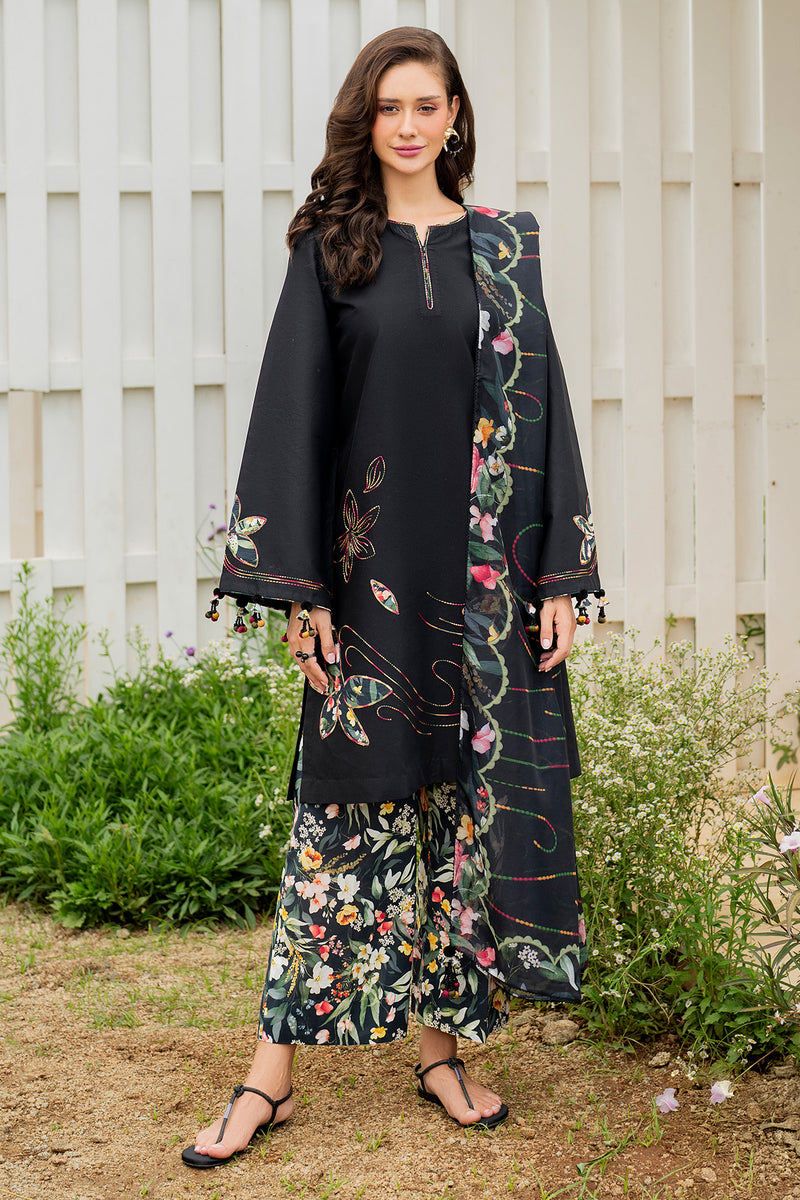 Jazmin 3 Piece Custom Stitched Suit - Black - LB30649