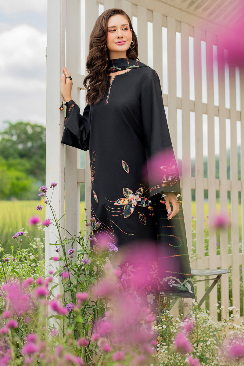 Jazmin 3 Piece Custom Stitched Suit - Black - LB30649