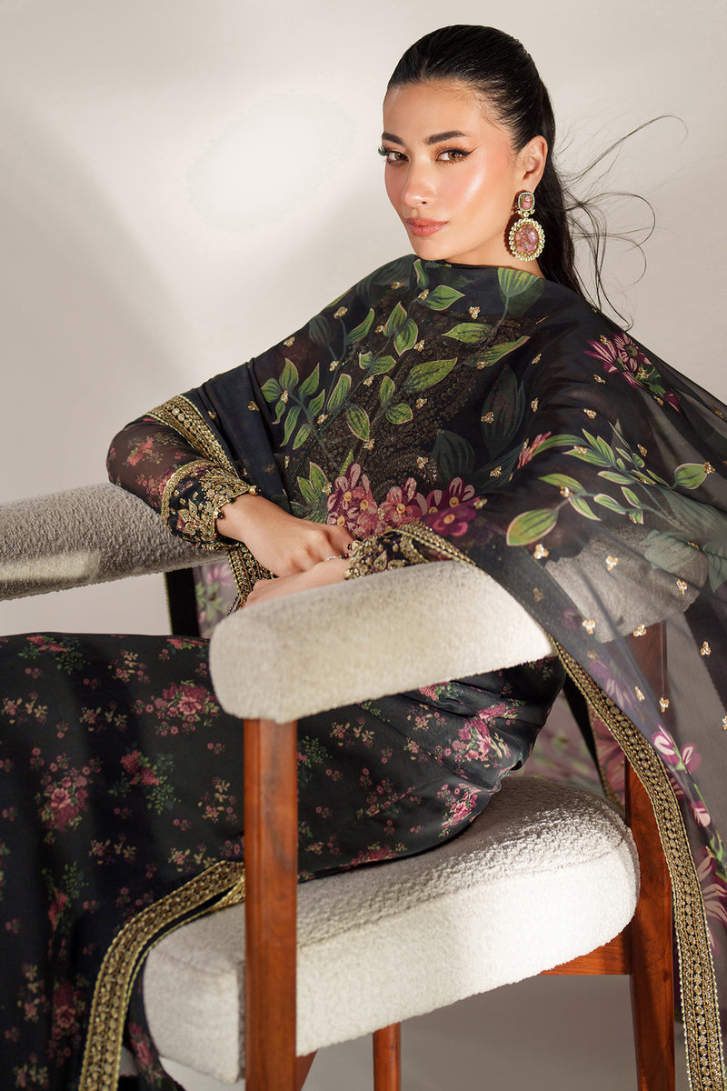 Jazmin 3 Piece Custom Stitched Suit - Black - LB30656